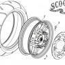 Диск колёсный задний SYM MAXSYM 400 (14 x 4.50, 27 шлицов, 5 отверстий, D150)