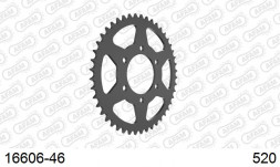 16606-46 звезда задняя KAWASAKI NINJA, Z 800, KAWASAKI ZX 6 (ведомая) стальная, 520, AFAM (JTR478.46)
