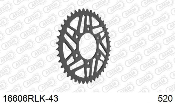 16606RLK-43 звезда задняя KAWASAKI ZX 10 R ZX 1000 (ведомая) стальная, облегченная, 520, AFAM