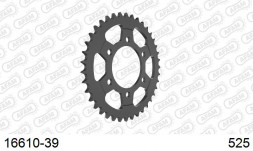 16610-39 звезда задняя KAWASAKI ZX 10 R ZX 1000, KLZ, KAWASAKI Z 1000 (ведомая) стальная, 525, AFAM (JTR1489.39)