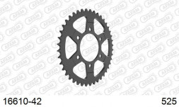 16610-42 звезда задняя KAWASAKI ZX 10 R ZX 1000, KLZ, KAWASAKI Z 1000 (ведомая) стальная, 525, AFAM (JTR1489.42)