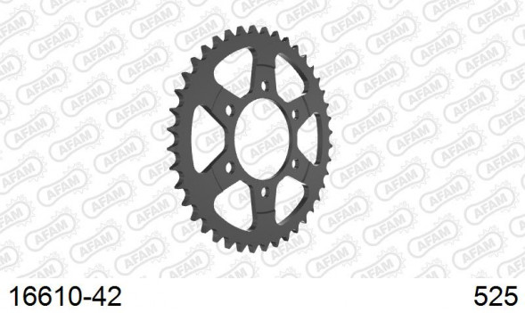 16610-42 звезда задняя KAWASAKI ZX 10 R ZX 1000, KLZ, KAWASAKI Z 1000 (ведомая) стальная, 525, AFAM (JTR1489.42)