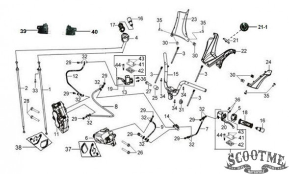 Блок переключателей правый SYM GTS 250