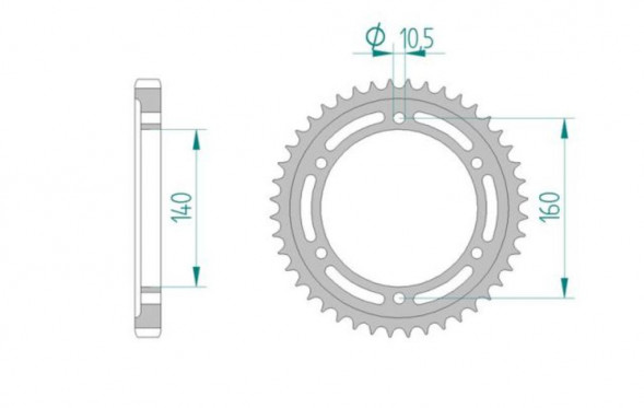 16701-44 звезда задняя KAWASAKI GPX750, GPX750, GPZ750, ZX1000, GPZ1100, ZRX1100, ZZR1100 (ведомая) стальная, 530, AFAM (JTR502.44)