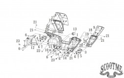 Накладка крышки отсека для мелочи правая SYM MAXSYM TL 500i [ЦВЕТ: ЧЁРНЫЙ BK-001C]