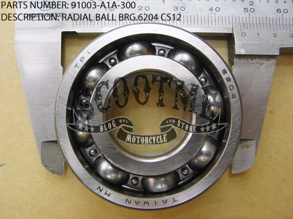 Подшипник шариковый радиальный коленвала BRG.6204 CS12 SYM SYMPHONY 50SR