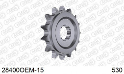 28400OEM-15 звезда передняя SUZUKI GSF Bandit, GSX, KAWASAKI ZXR, YAMAHA FZS (ведущая) стальная с демпфером, 530, AFAM (JTF566.15)