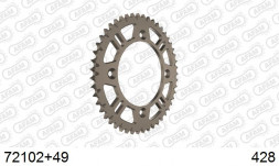 72102+49 звезда задняя KTM SX 105, HUSQVARNA TC 85 (ведомая) алюминиевая, самоочищающаяся, 428, AFAM (JTA895.49)