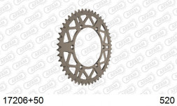 17206+50 звезда задняя KAWASAKI KLX 300, KAWASAKI KX 250, 400, SUZUKI RMZ 250 (ведомая) алюминиевая, самоочищающаяся, 520, AFAM (JTA460.50)