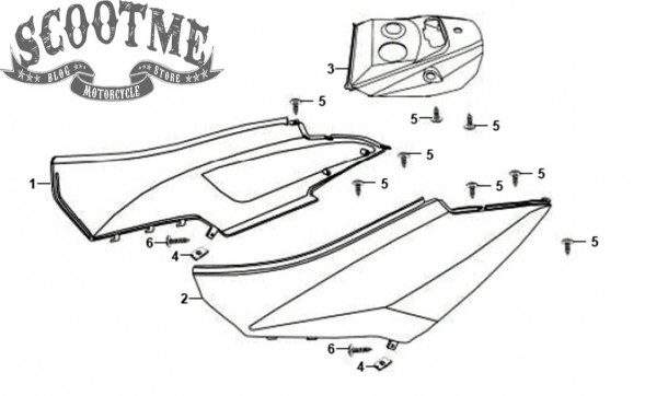 Наклейка на боковину правую/левую SYM ORBIT 50 [1 штука]