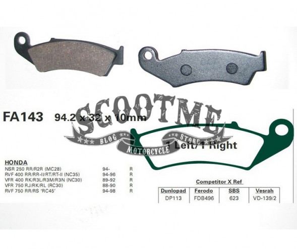 Колодки тормозные задние комплект (2 шт.) СOMPASS FA143