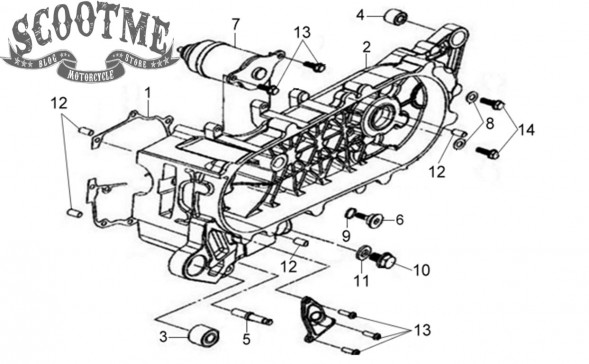 Электростартер в сборе SYM JET 4 50