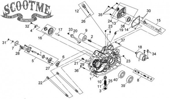 Электростартер в сборе SYM ATV 600LE