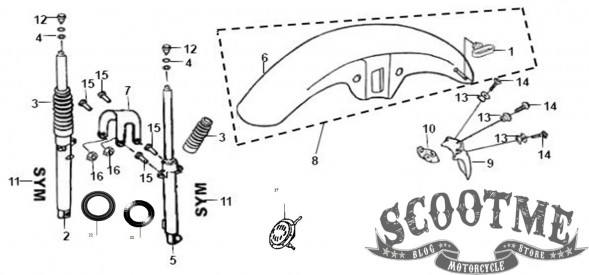 Сальник вилки 33×46×11 SYM XS125