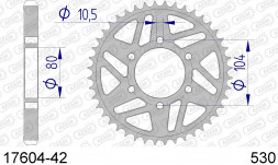 17604-42 звезда задняя KAWASAKI ZXR 750, ZX9 (ведомая) алюминиевая, 530, AFAM (JTA478.43)
