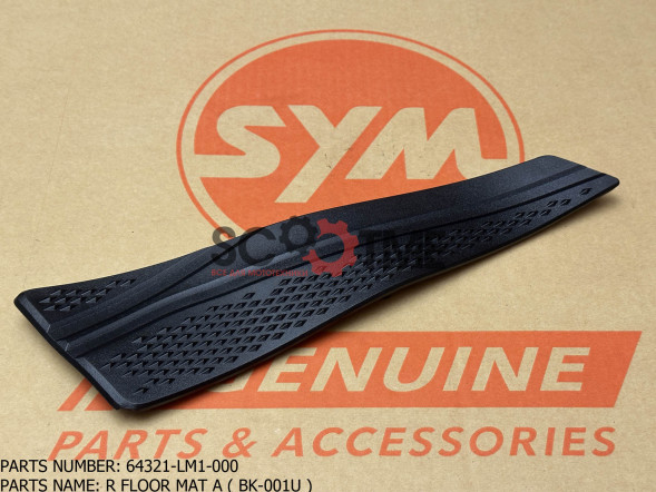Коврик пола SYM CRUiSYM 300i [Правый, часть А, цвет: BK-001U]
