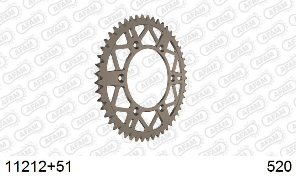 11212+51 звезда задняя HONDA CR 250, CRF 450 (ведомая) алюминиевая, самоочищающаяся, 520, AFAM (JTA210.51)