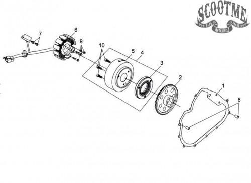 Шестерня стартера ведомая SYM ATV 600/600LE, GAMAX