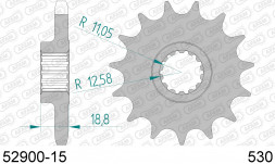 52900-15 звезда передняя DUCATI 1200 Multistrada (ведущая) стальная, 530, AFAM