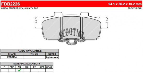 Тормозные колодки дисковые FERODO MOTO FDB2226EF