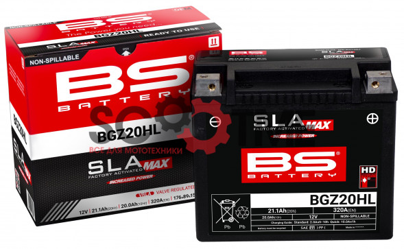 Аккумулятор BS-BATTERY BGZ20HL (YTX20HL)