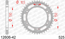 12606-42 звезда задняя YAMAHA FZ 8, YAMAHA TDM 900 (ведомая) стальная, 525, AFAM (JTR300.42)