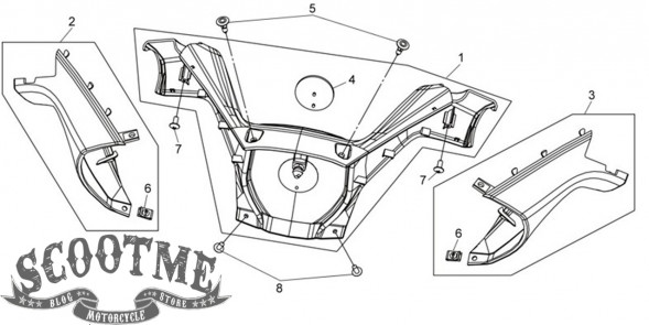 Эмблема облицовки руля SYM MAXSYM 400