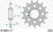 61800-17 звезда передняя KTM 1090 Adventure, SM 990 Supermoto (ведущая) стальная, 525, AFAM (JTF1904.17)