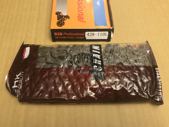 Цепь DID 428×110L в упаковке, без сальника (Black &amp; Black)