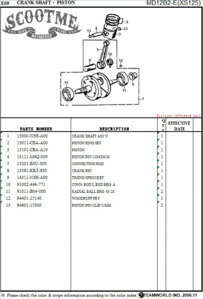 Кольца поршневые к-т SYM XS125, XS125-K [000]