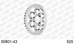 50801-43 звезда задняя DUCATI 1200 Diavel (ведомая) стальная, 525, AFAM