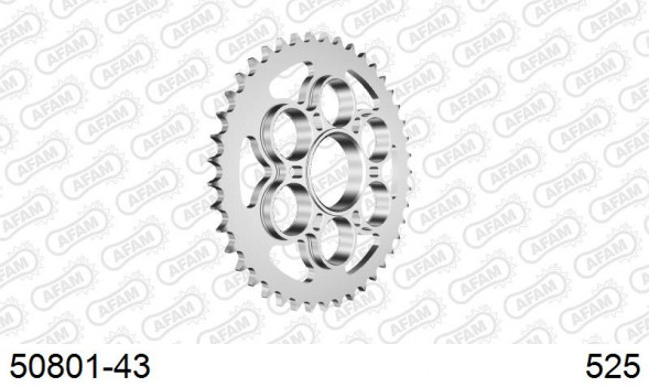 50801-43 звезда задняя DUCATI 1200 Diavel (ведомая) стальная, 525, AFAM