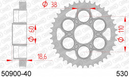 50900-40 звезда задняя DUCATI 1200 Multistrada (ведомая) стальная, 530, AFAM