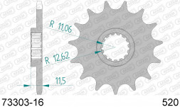 73303-16 звезда передняя KTM LC4 Enduro (ведущая) стальная, 520, AFAM (JTF1902.16)