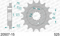 20507-15 звезда передняя HONDA VT 600, NT 650, HONDA XL 650, 700 (ведущая) стальная, 525, AFAM (JTF296.15)