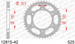 12815-42 звезда задняя SUZUKI GSX-R, YAMAHA XSR 700, YZF 1000 (ведомая) стальная, 525, AFAM (JTR1876.42)