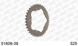 51608-39 звезда задняя DUCATI 1100 Evo Hypermotard, DUCATI 1100 Monster, Matrix (ведомая) алюминиевая, 525, AFAM