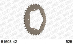 51608-42 звезда задняя DUCATI 1100 Evo Hypermotard, DUCATI 1100 Monster, Matrix (ведомая) алюминиевая, 525, AFAM