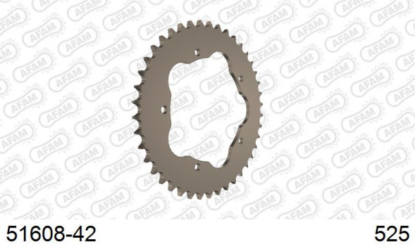 51608-42 звезда задняя DUCATI 1100 Evo Hypermotard, DUCATI 1100 Monster, Matrix (ведомая) алюминиевая, 525, AFAM