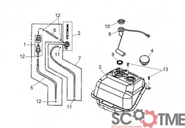 УЦЕНКА - Клапан топливный в сборе SYM JET 4R 50 NAKED