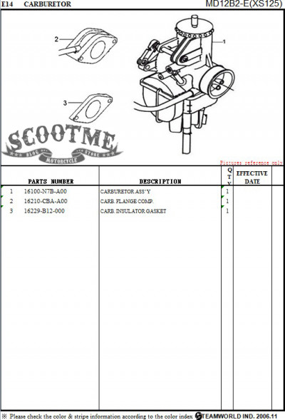 Карбюратор в сборе SYM XS125, XS125-K