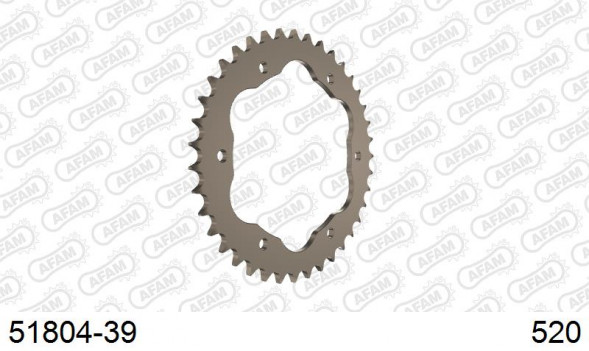 51804-39 звезда задняя DUCATI 1098 R, S, Corse, Panigale, (ведомая) алюминиевая для адаптера PCD, 520, AFAM