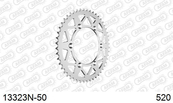 13323N-50 звезда задняя YAMAHA WR, TTR, YAMAHA YZ 400 (ведомая) алюминиевая, анодированная, 520, AFAM (JTA251.50 N/A)