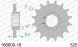 166600-16 звезда передняя BMW F650 GS, BMW F800 GS (ведущая) стальная, 525, AFAM (JTF704.16 wrong)