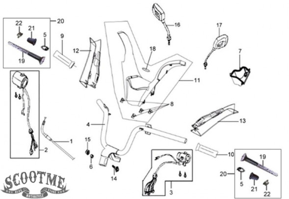 Рукоятка руля левая SYM JOYRIDE 200