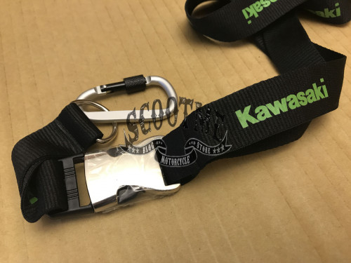 Шнурок на шею для ключей "Kawasaki" (Карабин)