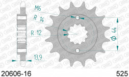 20606-16 звезда передняя HONDA XRV 750 (ведущая) стальная, 525, AFAM