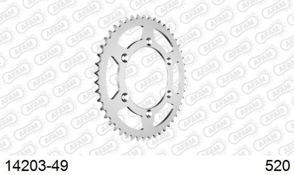 14203-49 звезда задняя KAWASAKI KLX, SUZUKI DR-Z, RM 250 (ведомая) стальная, 520, AFAM (JTR808.49)