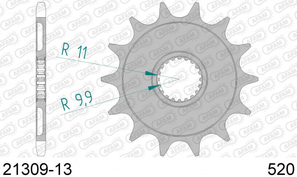21309-13 звезда передняя YAMAHA WR, YZ 250 (ведущая) стальная, 520, AFAM (JTF1590.13)