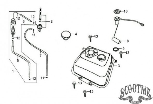 Бак топливный SYM ORBIT 50